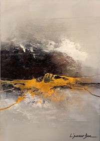 L'passo Benjamin, 12 x 18 Inch, Acrylic on Canvas, Abstract Paintings, AC-LPB-044